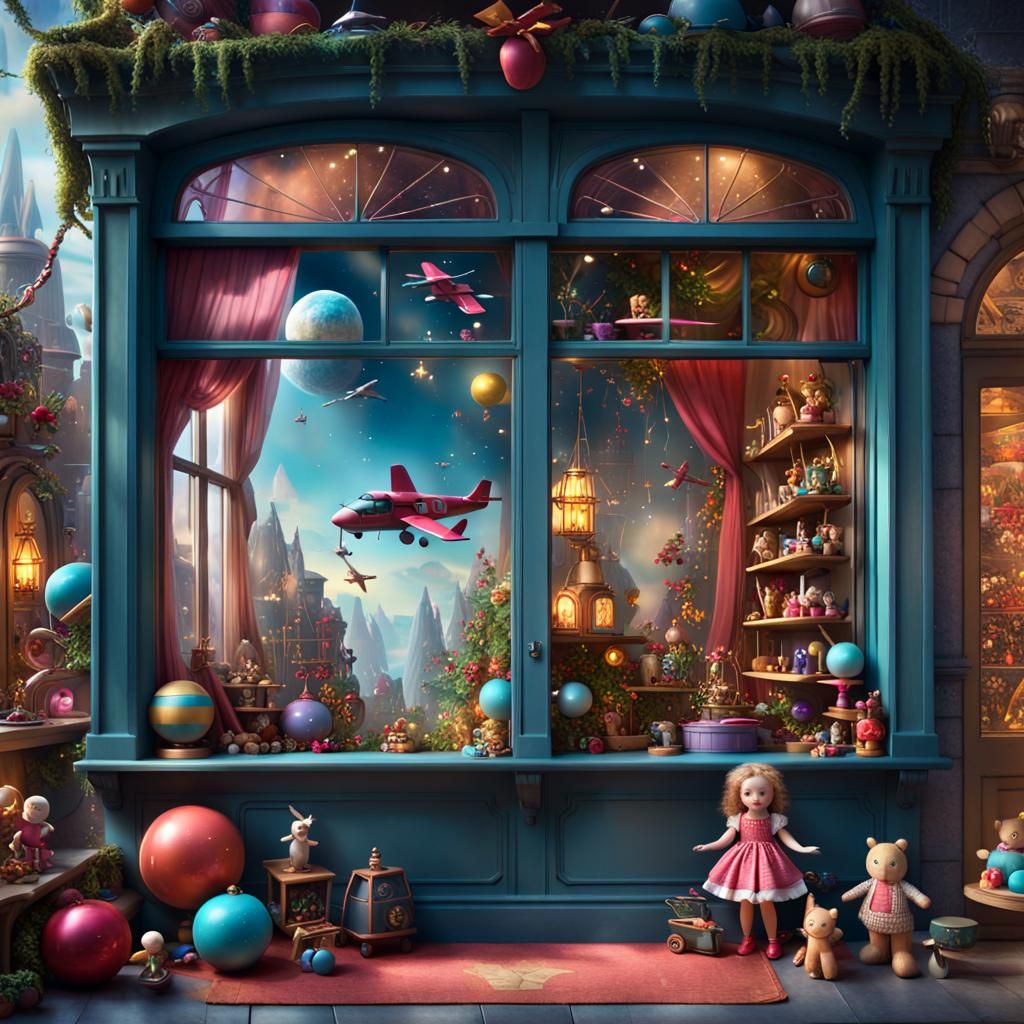 Enchanted Toy Wonderland with Magical Window Display