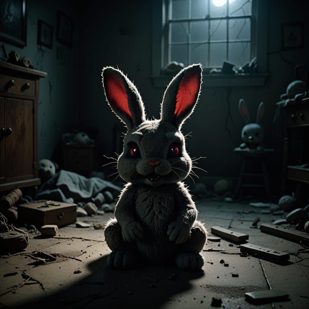 Sinister Bunny in Abandoned Nursery