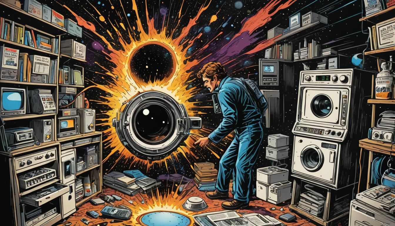 Vintage Comic Book Ad: Black Hole Washing Powder