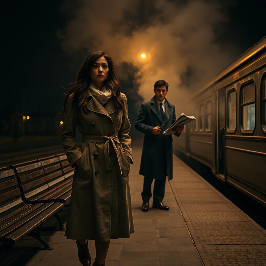 Mysterious Woman in Melancholic Contemplation