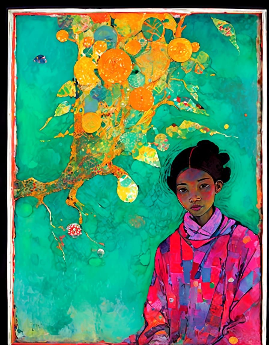 Art Brute Landscape Encaustic Painting