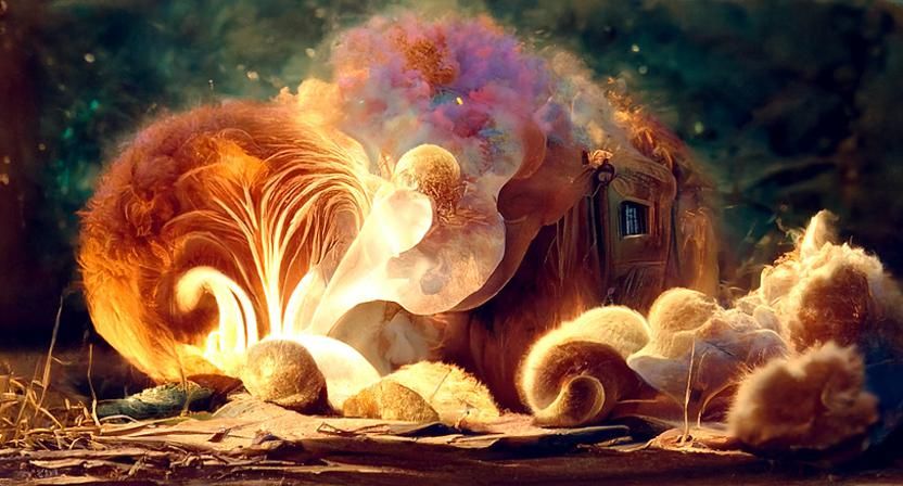 Surreal Explosion Over Candy Floss Clouds