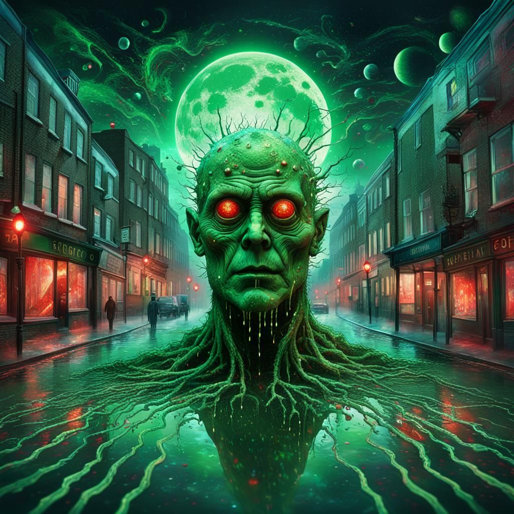 Cosmic Figure in 1950s London Street