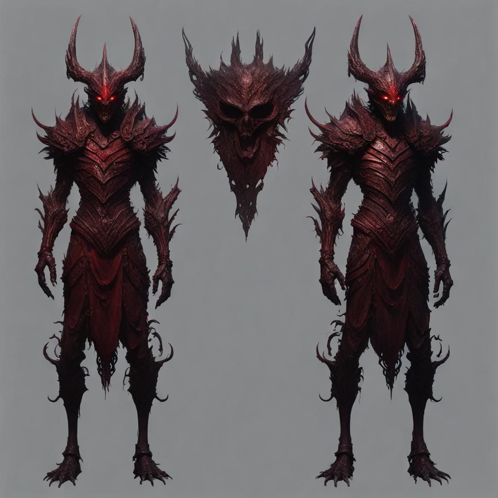 Demonic Shadow Figure in Archaic Armor