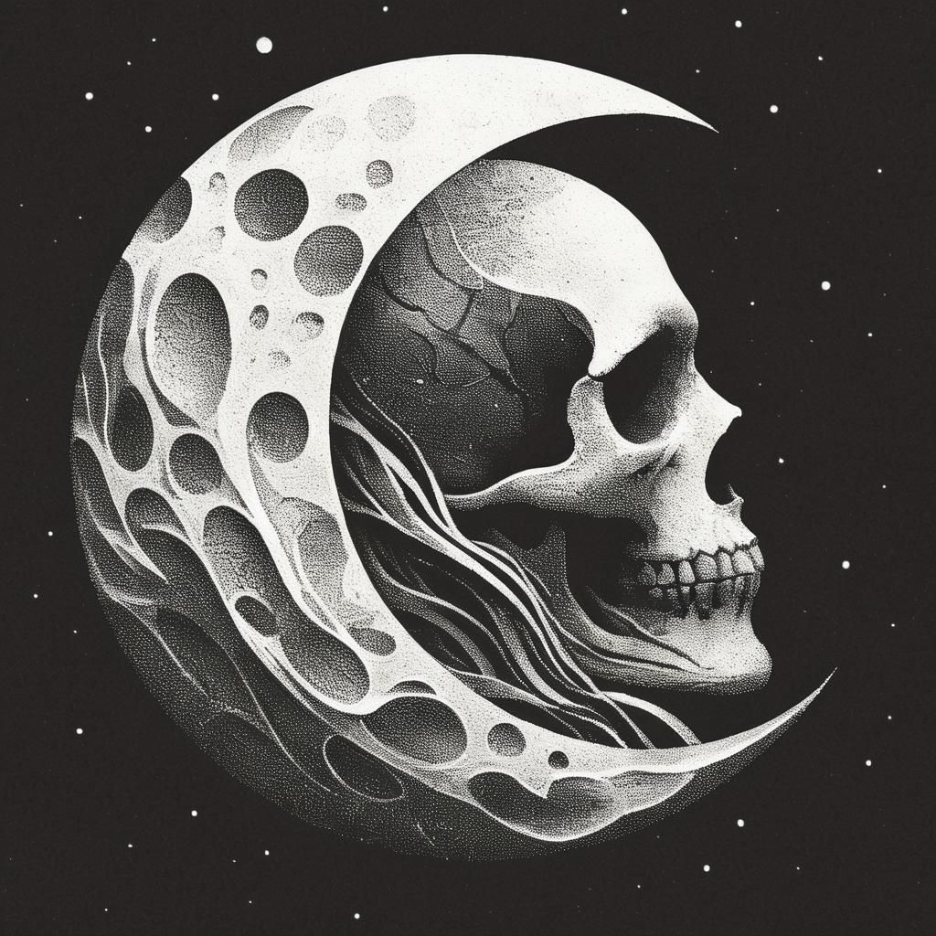 Detailed Man in the Moon Illustration