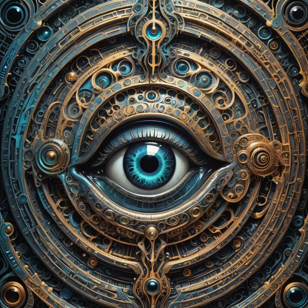 Third Eye with Yin Yang in Surreal Style