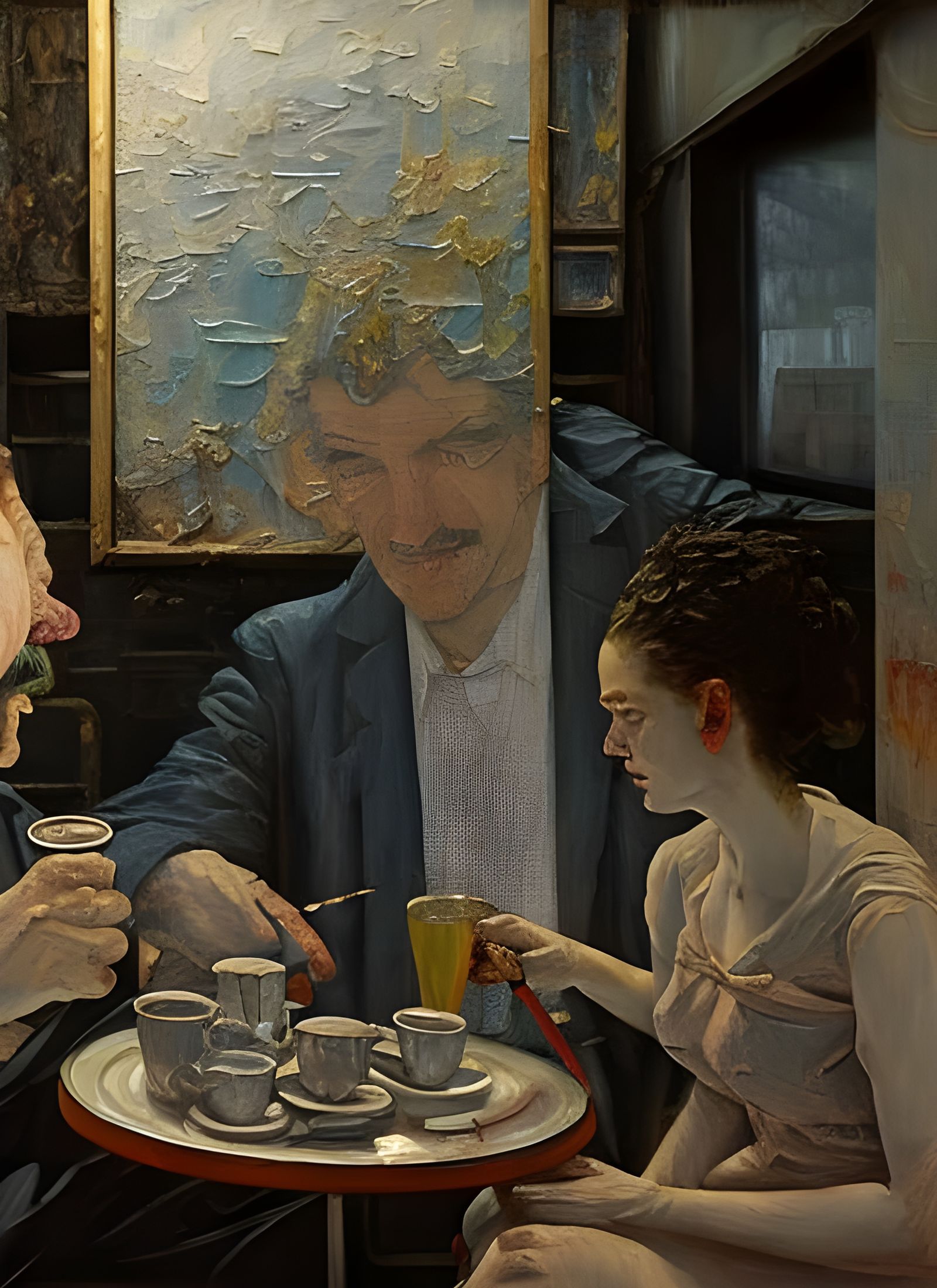 Cafe Portrait in Photorealistic Style