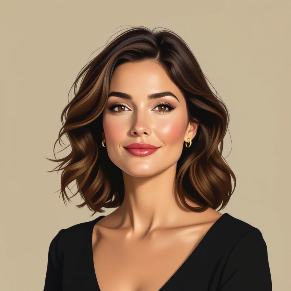 Realistic Oil Portrait of a 58-Year-Old Woman