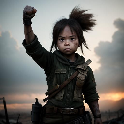 Post-Apocalyptic Girl's Defiant Stand