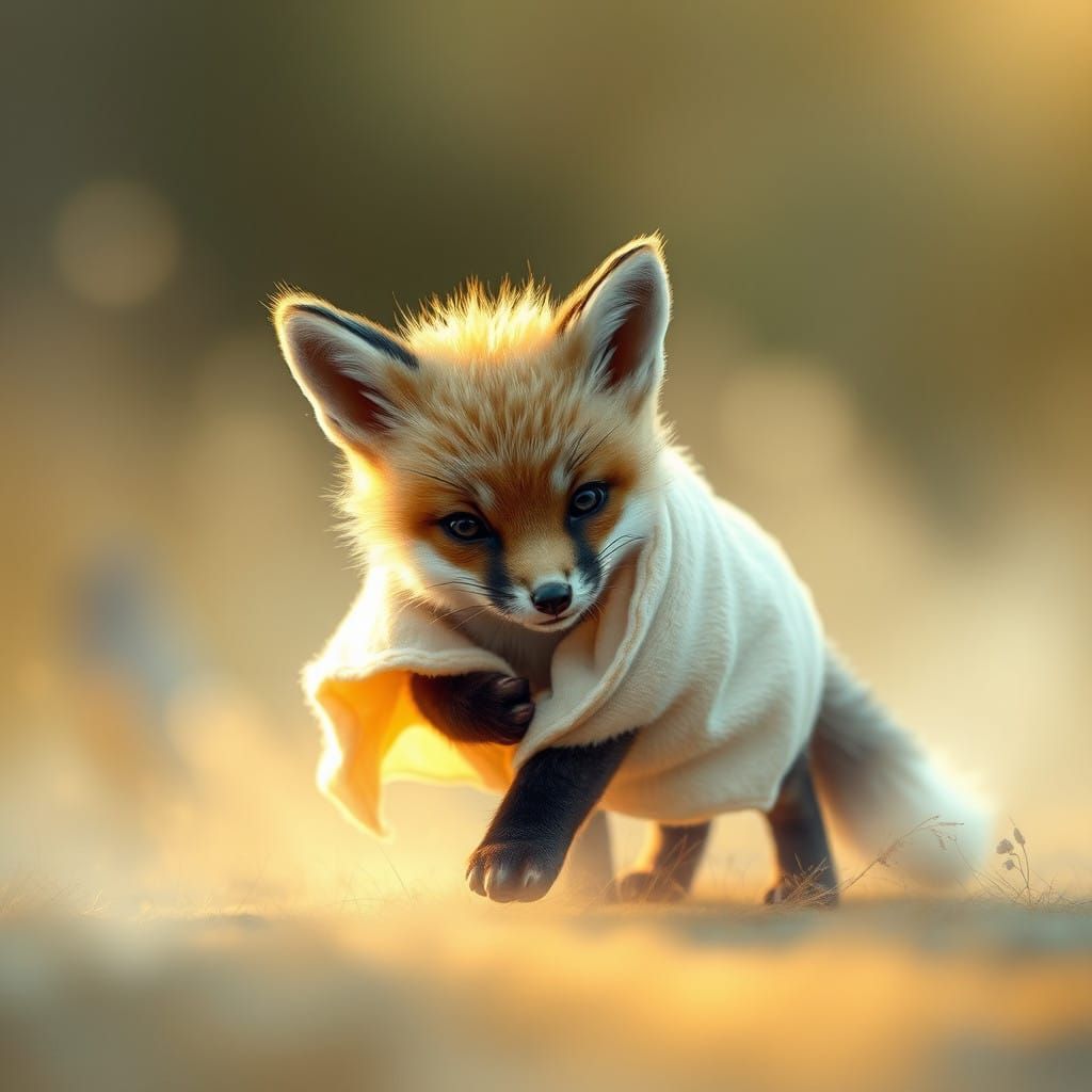 Enchanted Fox Takes First Steps in Whimsical Scene