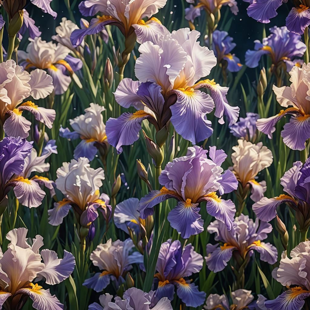 Magical Glowing Iris with See-Through Petals