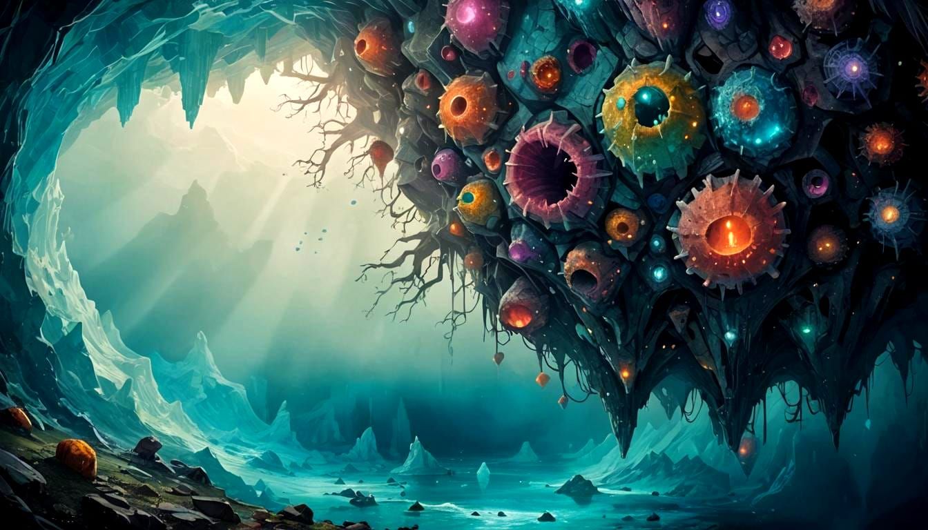 Mysterious Underground Wonder in Dark, Moody Lighting