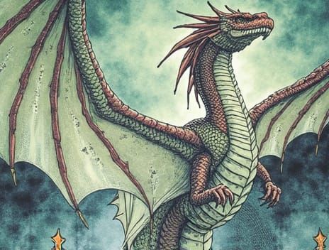 Onyx Dragon with Cobra Hood in Dark Fantasy Style