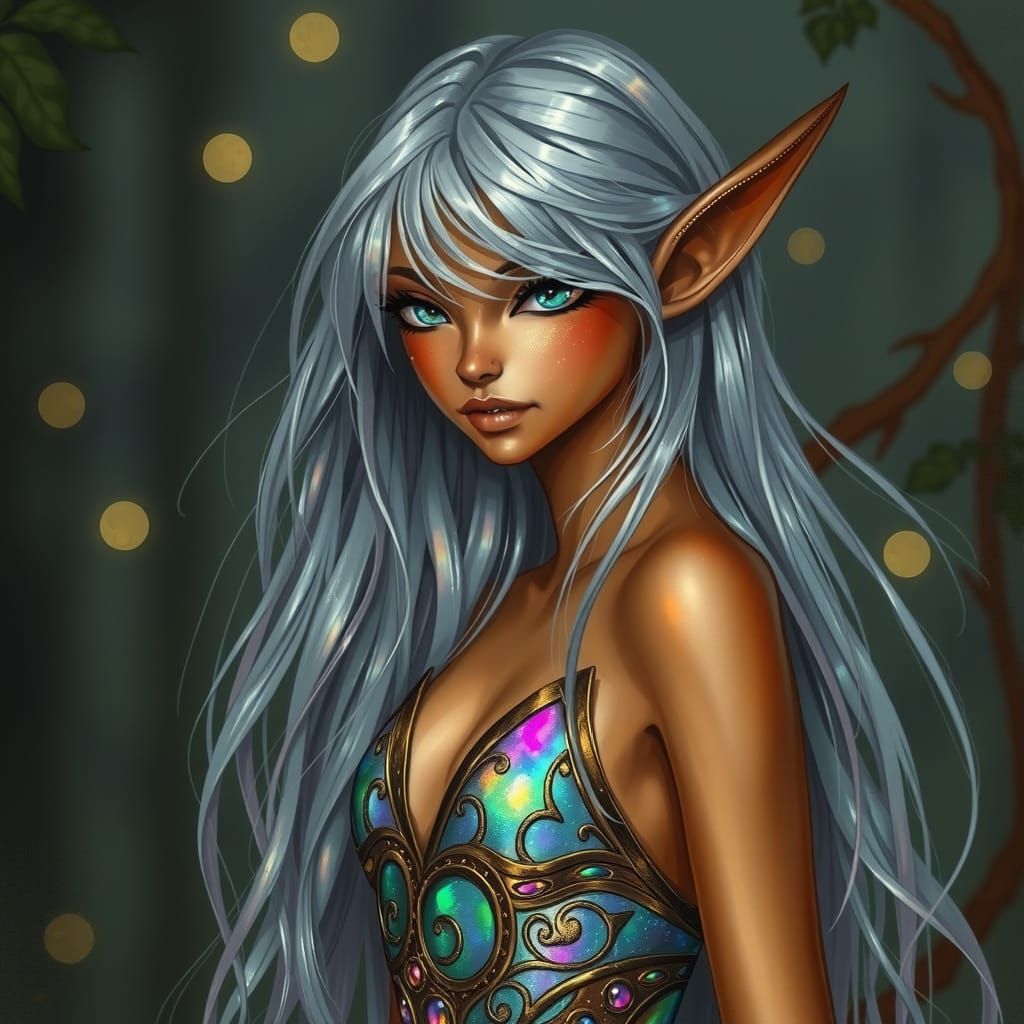 Ethereal Fae in Vibrant, Iridescent Armor