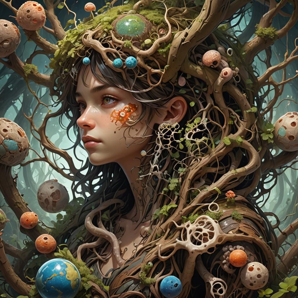 Symbiotic Earth: Mycelium Network and Worms