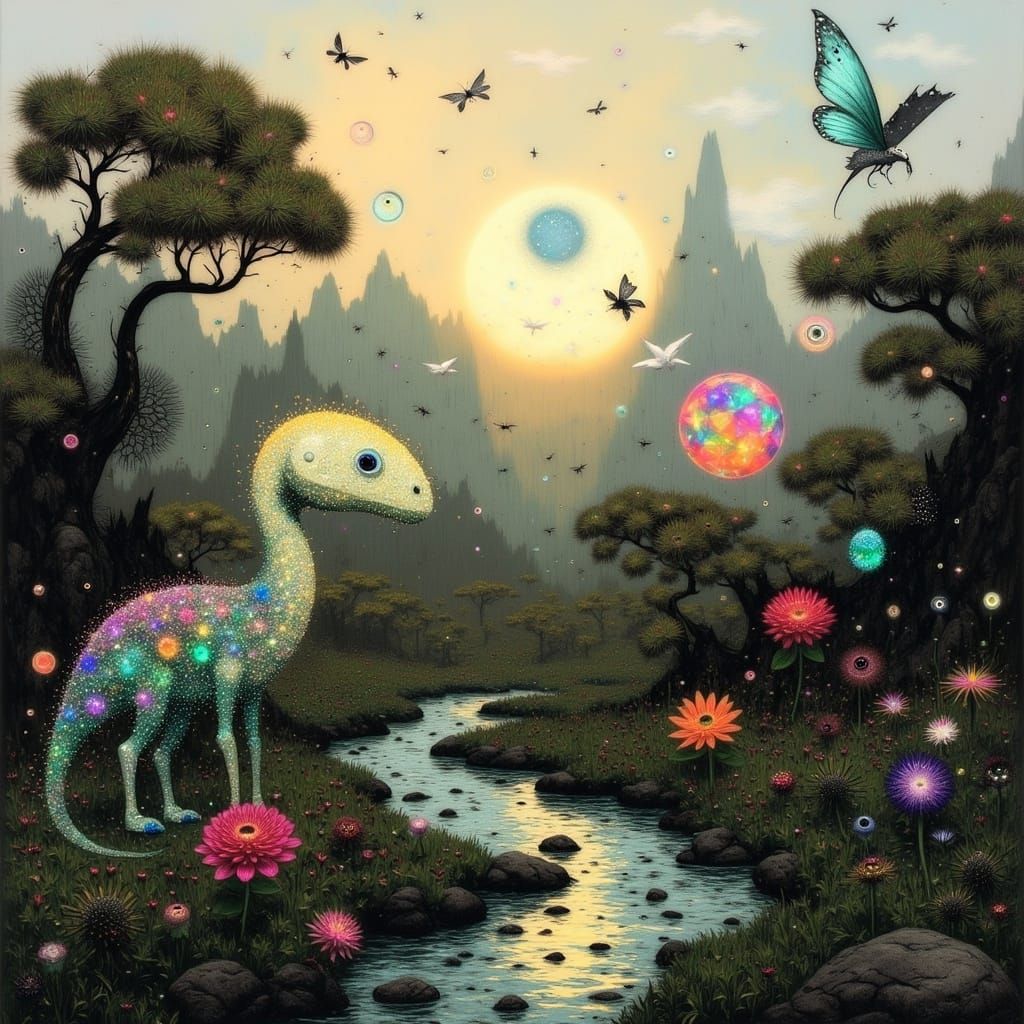 Gemstone Dinosaur Reigns in a Kaleidoscope of Colors