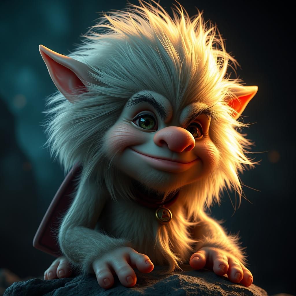 Chibi German Folklore Troll Portrait in Vibrant Colors