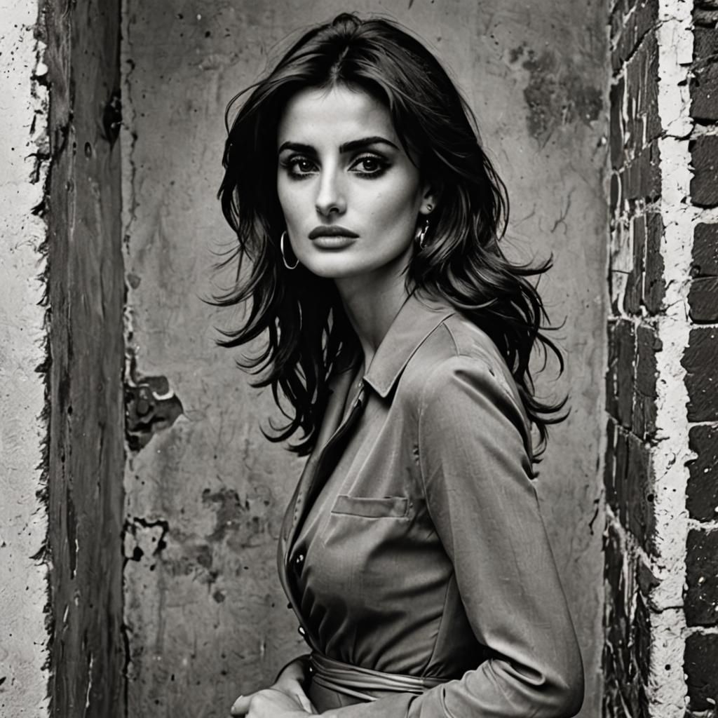 Penelope Cruz: Classic Black and White Portrait