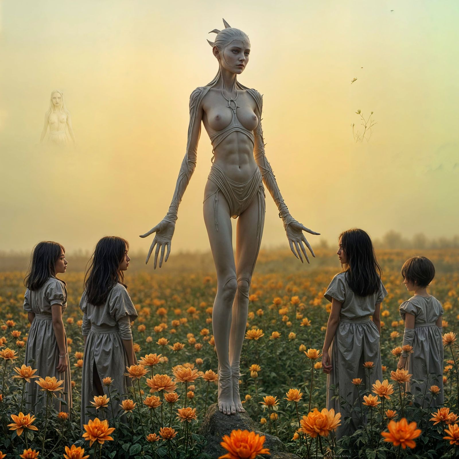 Surreal H.R. Giger Alien and Cenobite Hybrid in a Fantastica...