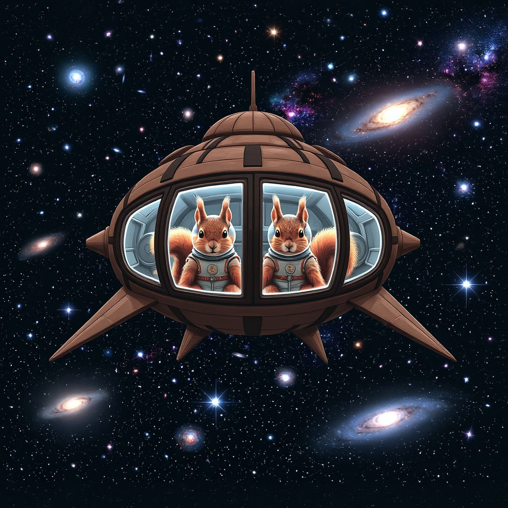 Squirrel Astronauts in Chestnut Spaceship