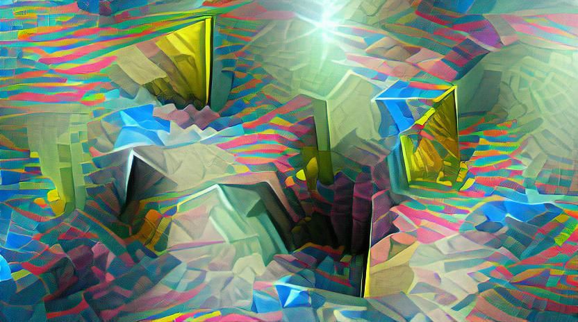 Isometric Fractal Art in Cyberpunk Style