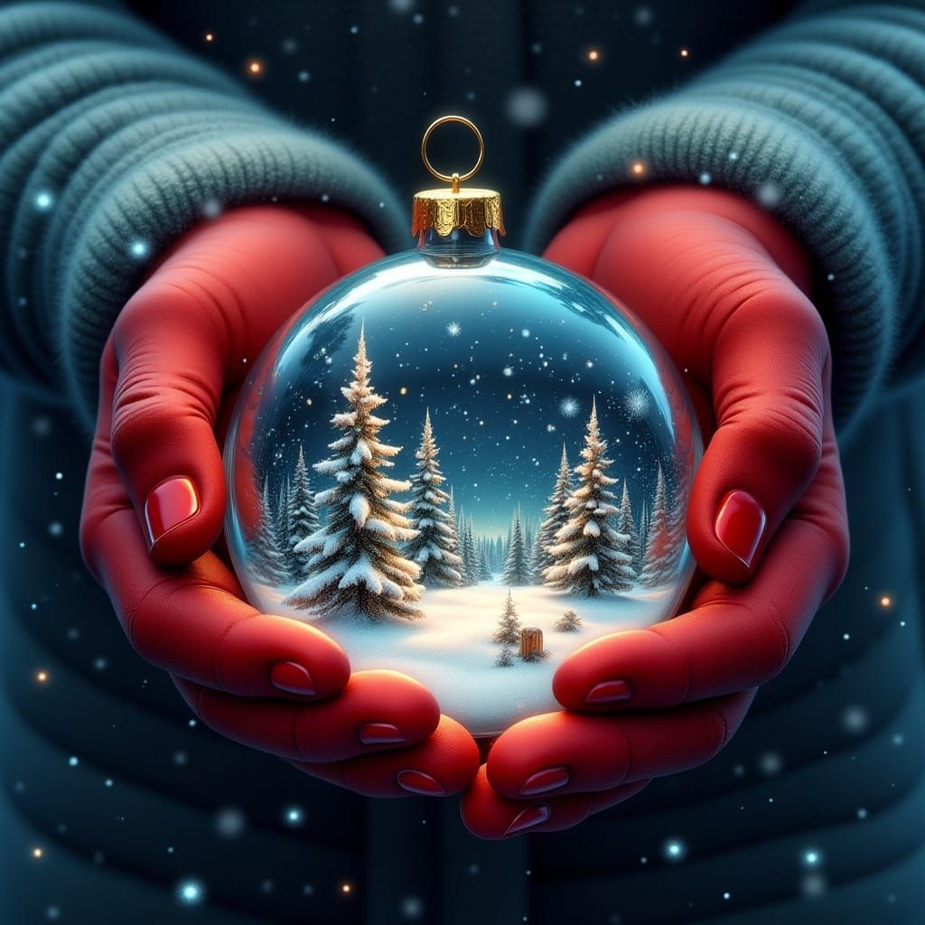 <lora:Flux Oil and Glory:1.0>  Create a visually festive win...