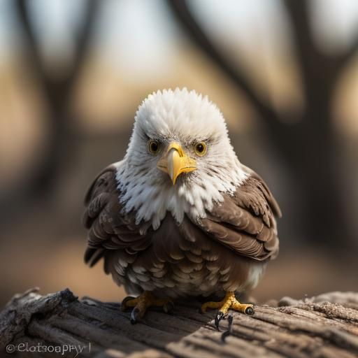 Close-Up Clay Eagle Chick in Soft Lighting