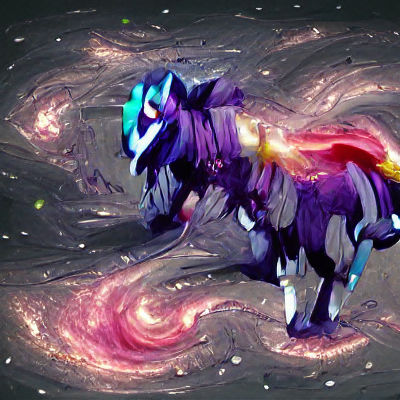 Anime Galaxy Horse Galloping Through Space