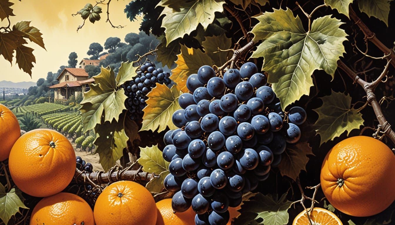 Summer Fruits in a Retro Fruit Store