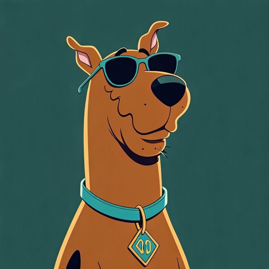 Scooby-Doo in Sunglasses: Cel-Shaded Anime Art