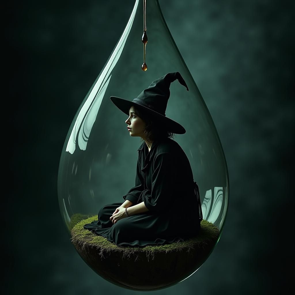 Eerie Witch Teardrop: A High-Quality Photograph