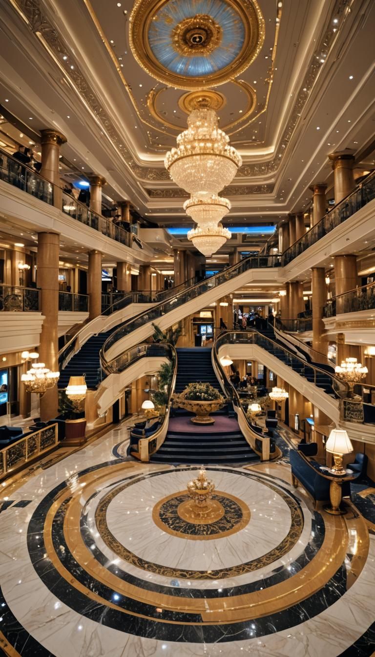 Opulent Casino Interior on Luxury Cruise Liner