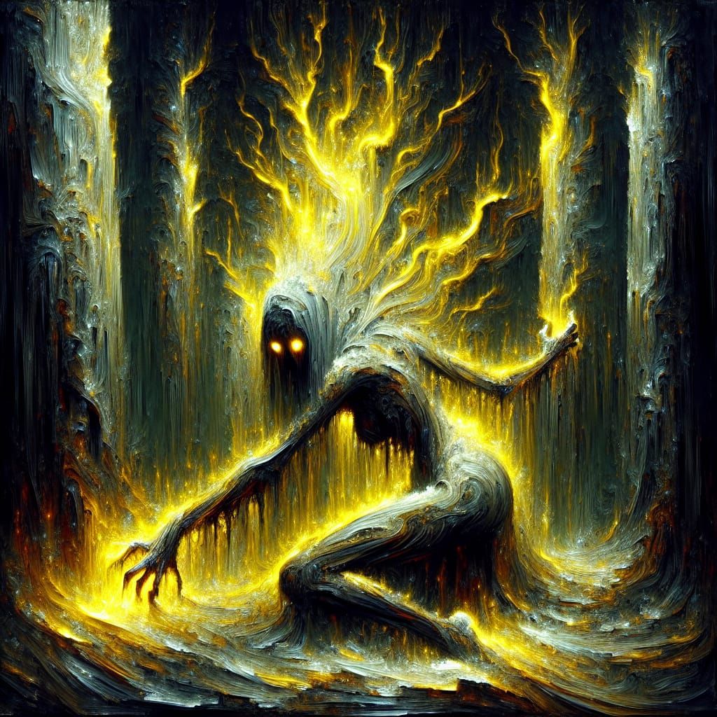 Ominous Dark Fantasy Woman in Ethereal Possession