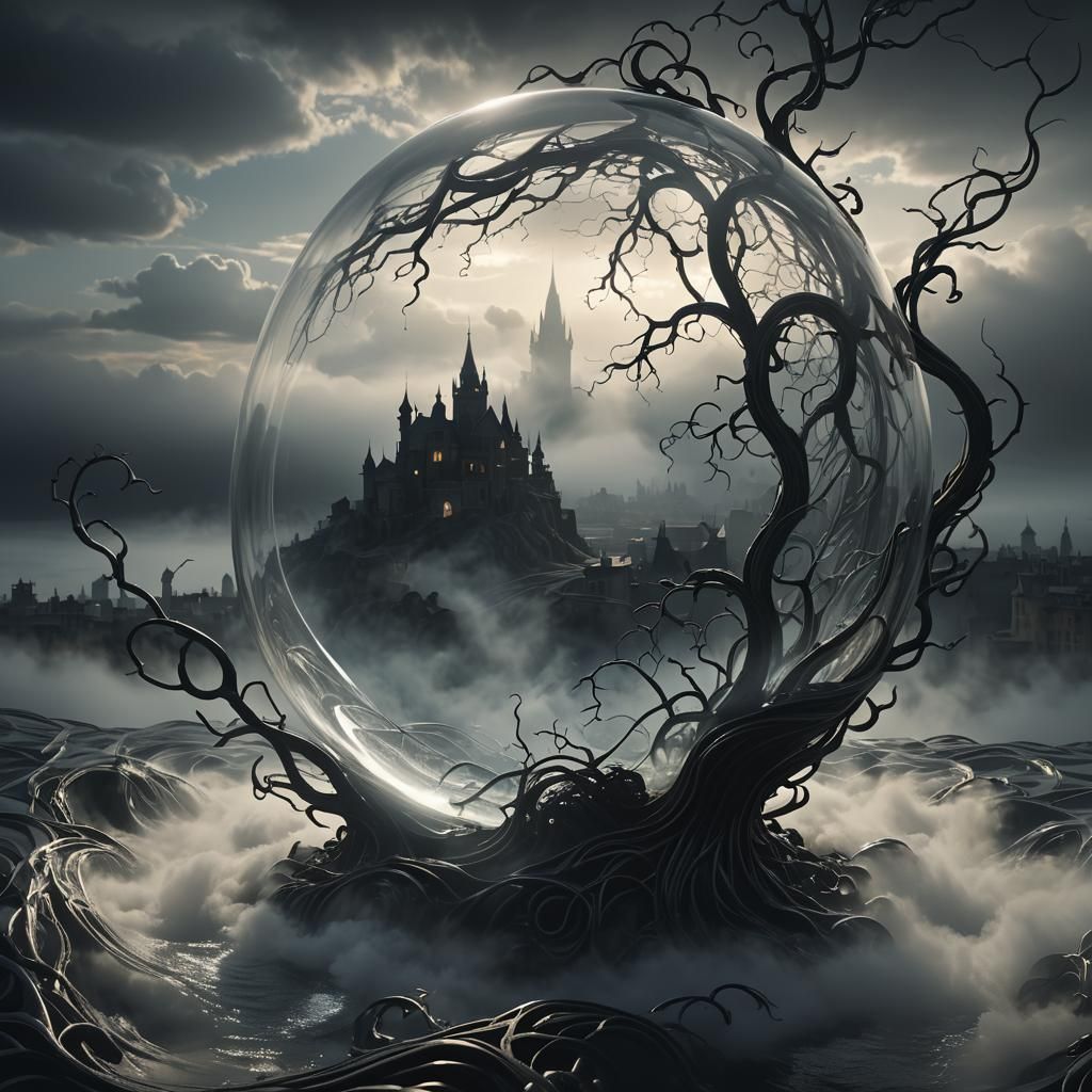 Eerie Glass 'A' in Dark Fantasy 3D Render