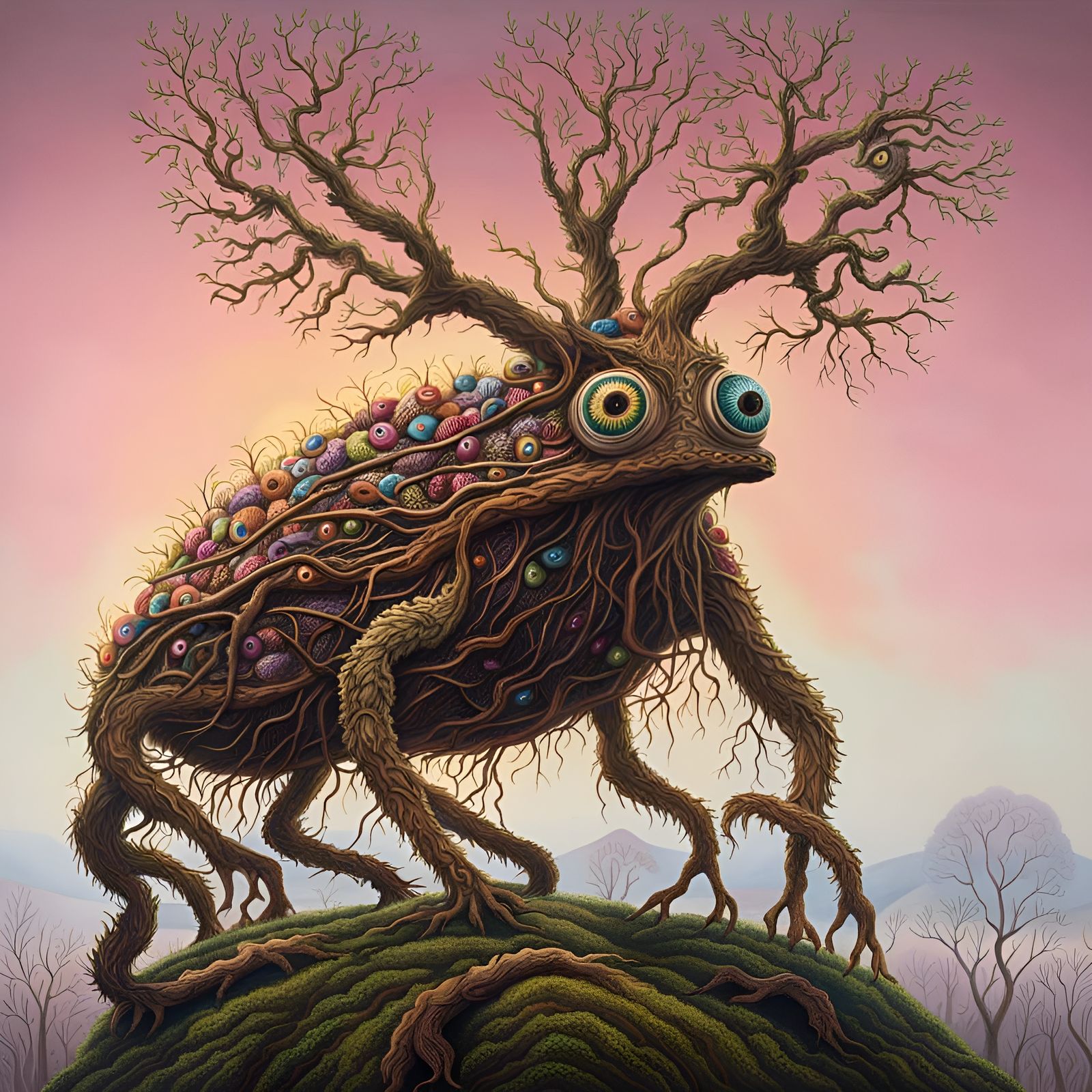 Intricate Forest Creature Discovery by Creek