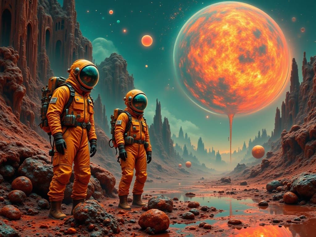 Toxic Exoplanet Exploration in Surrealist Style