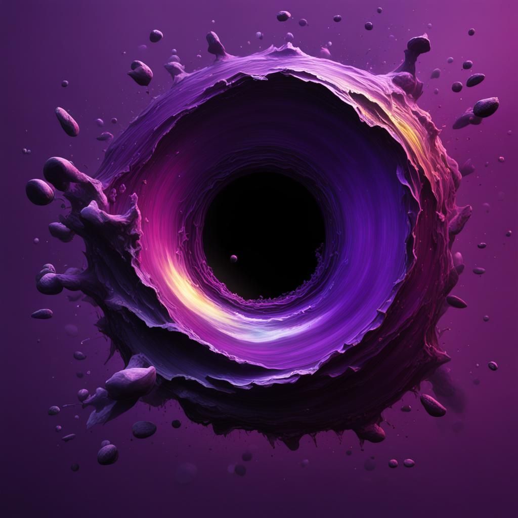 Realistic Purple Black Hole: Splash Art Concept