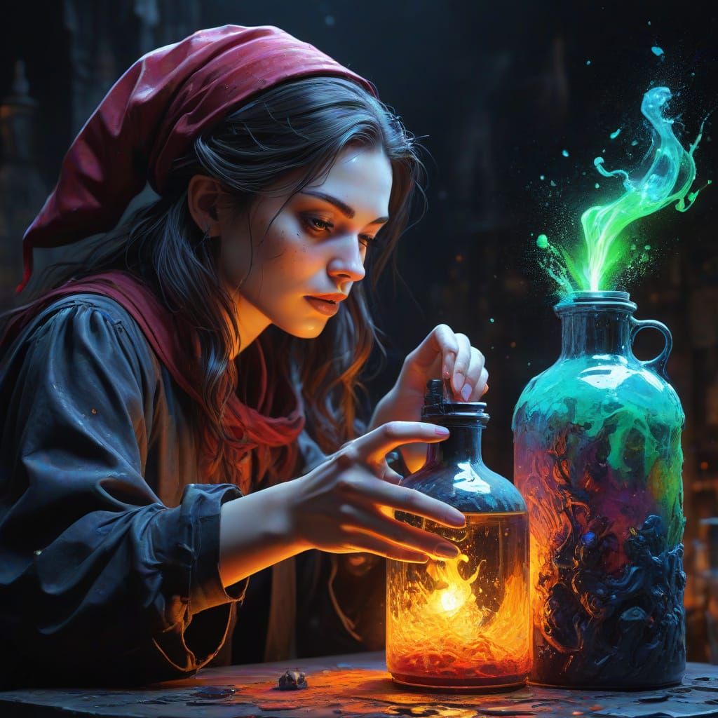 Magical Potion in Graffiti Style