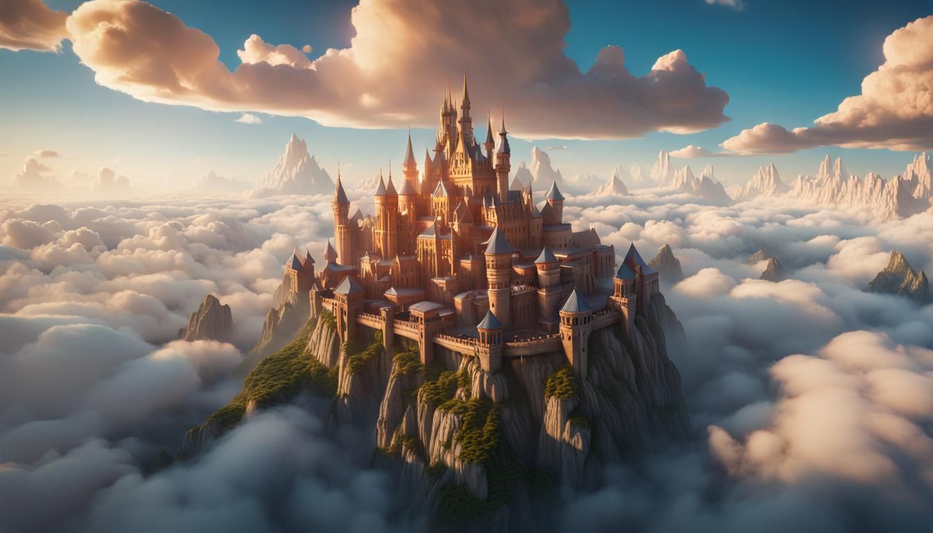 Majestic Cloud Kingdom: Epic Digital Matte Painting