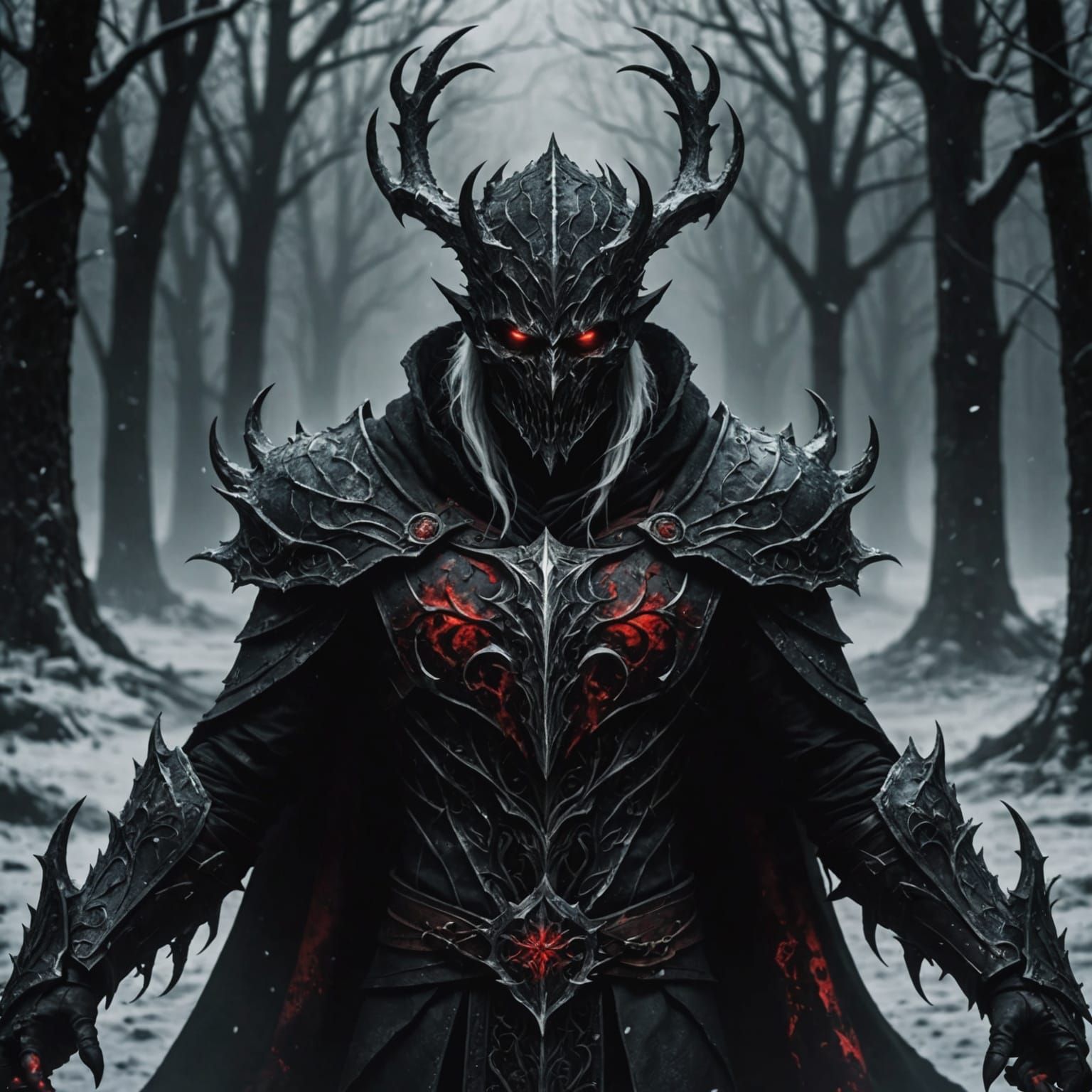 Darkness Blood Frost: AI Generated Abstract Concept