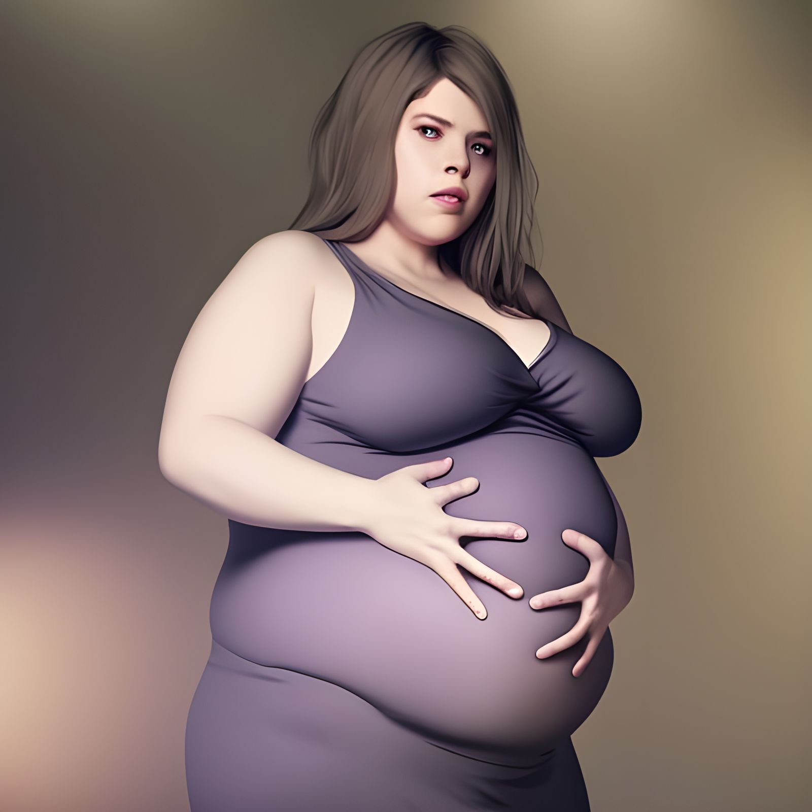 Hyper-Realistic Image of a Heavily Pregnant Woman
