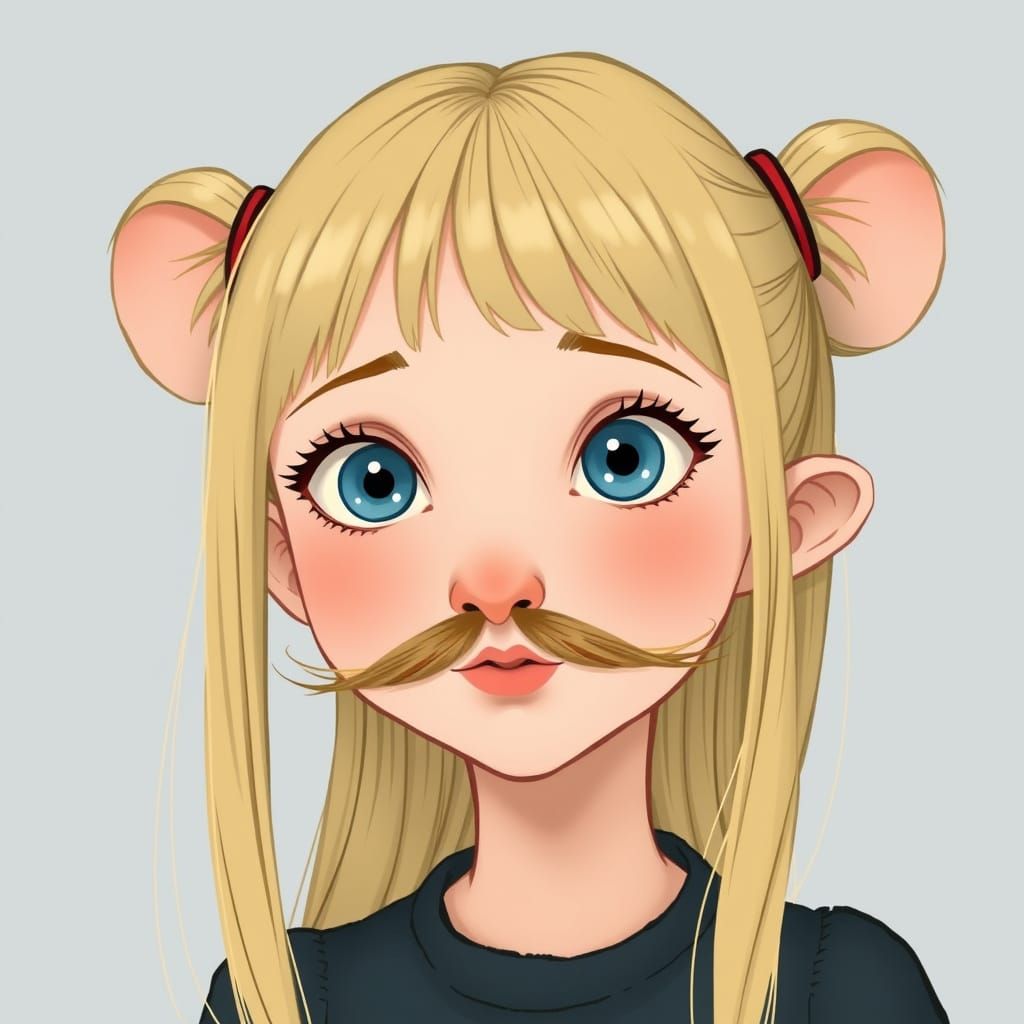 Blonde Girl Portrait in Art Nouveau Style