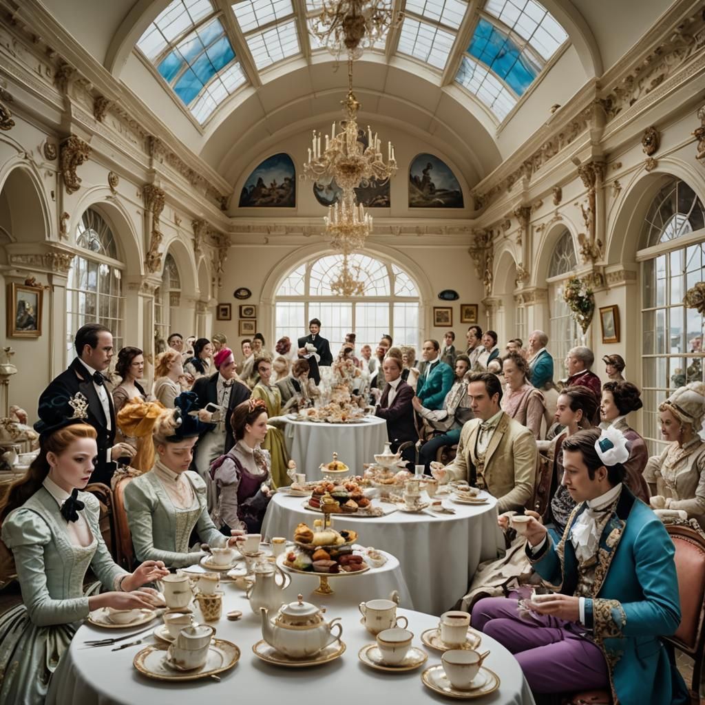 Opera Actors' Tea Party in Gothic Steampunk Palace