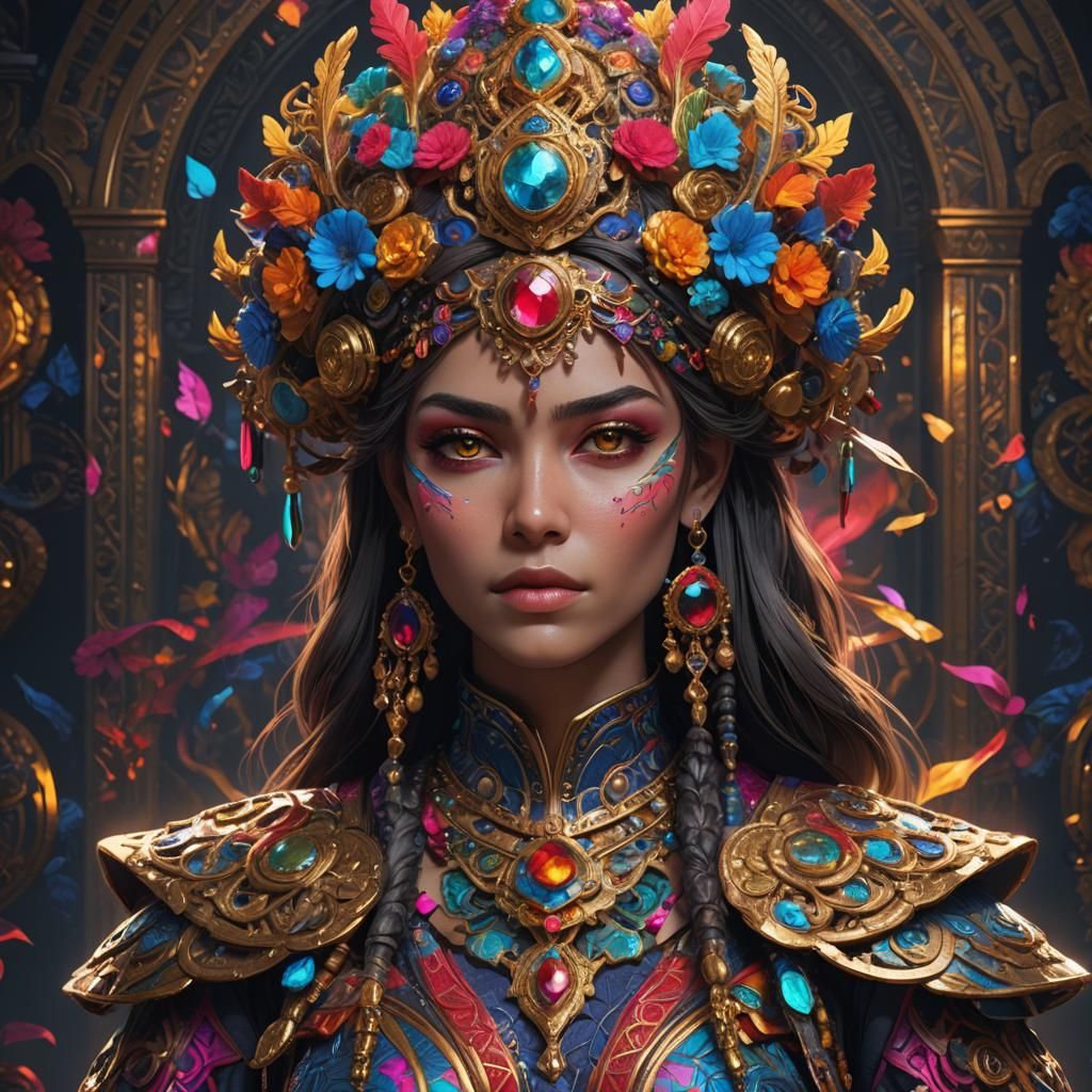 Detailed Anthropos Portrait in Art Nouveau Style