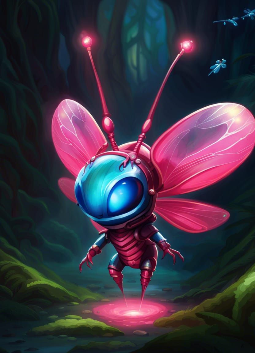 Cute Insectoid Dromite in Enchanting Jungle