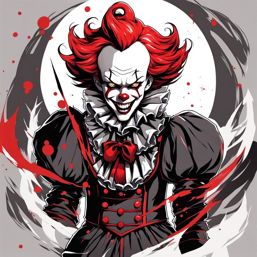 Pennywise as Anime Character in Genshin Impact Style