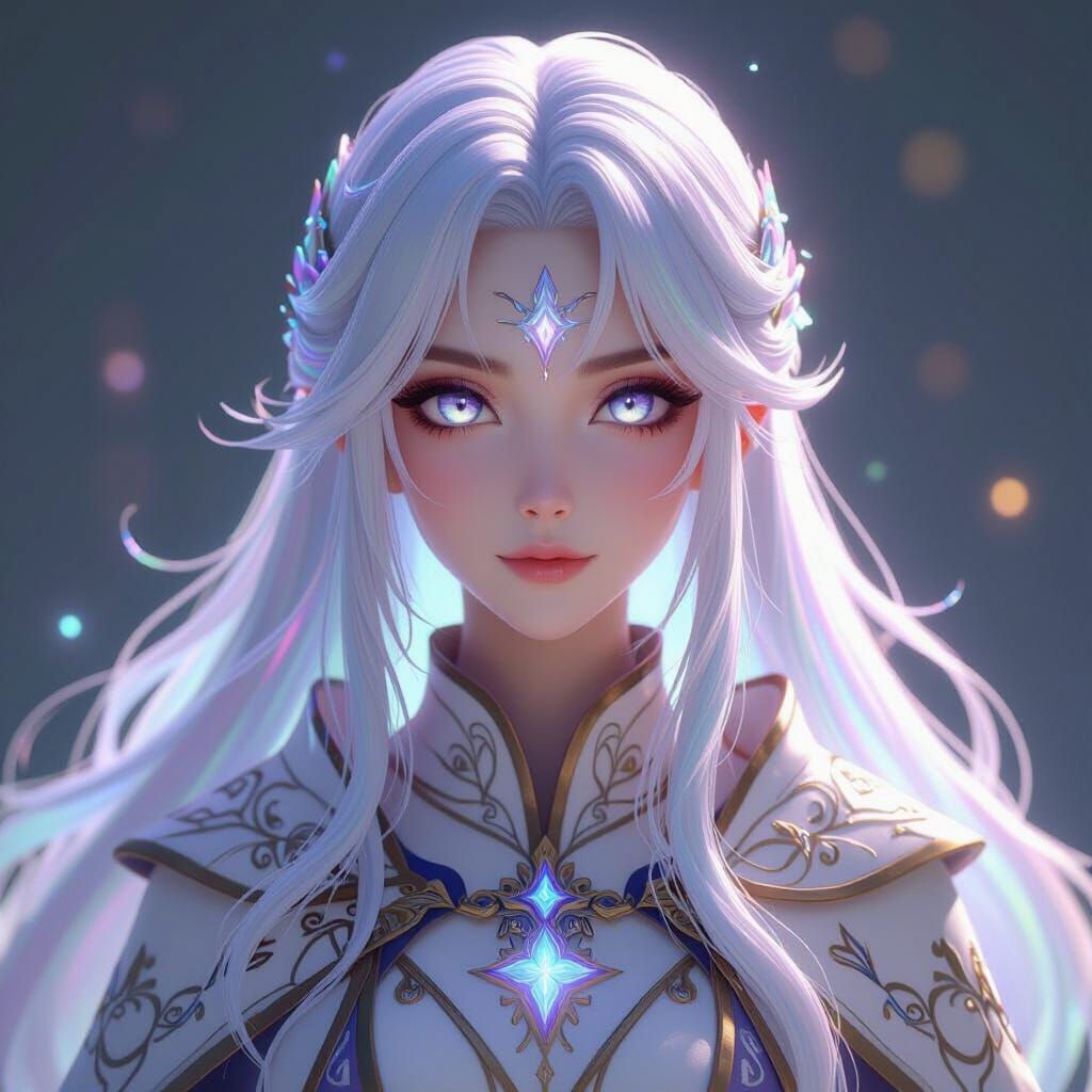 Beautiful Female Wizard Portrait in 3D Anime Style