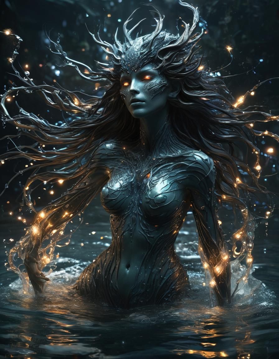 Ethereal Water Elemental Controlling the Seas