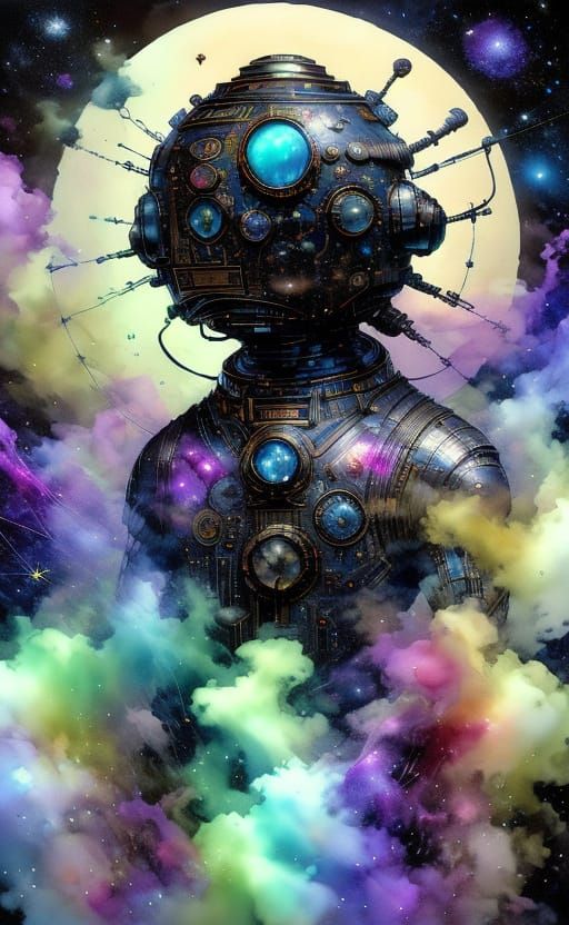 Astronaut Trapped in Cosmic Spiderweb