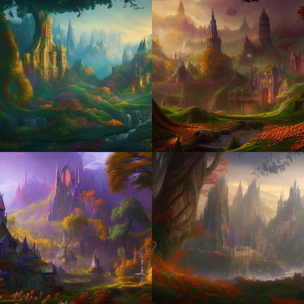 Fantastical Fall Elf Kingdom Concept Art